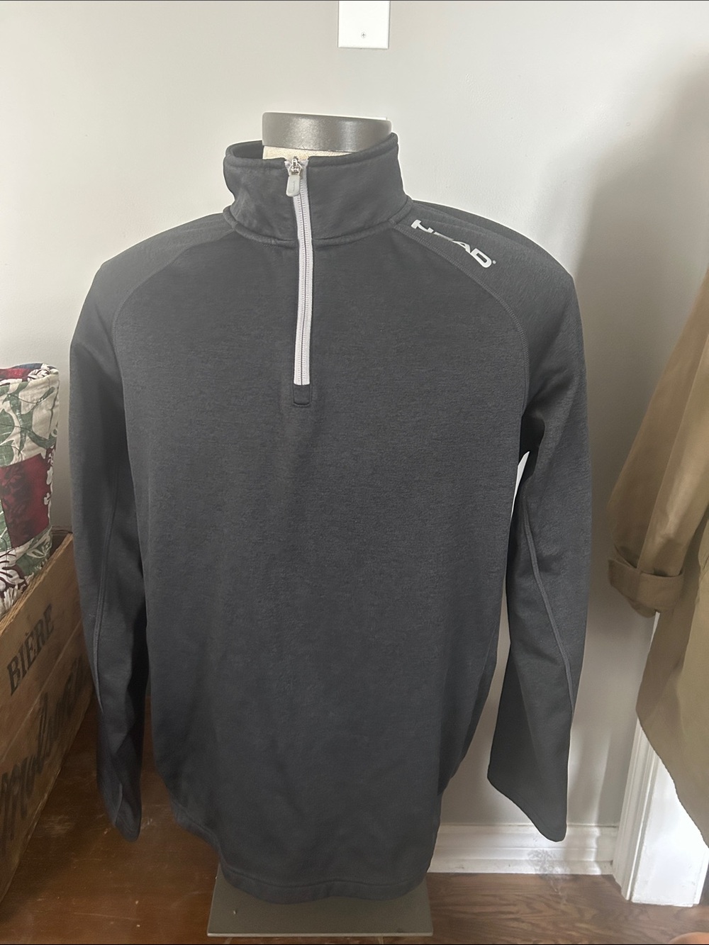 HEAD Men's Quarter-Zip Pullover Jacket in Charcoal
